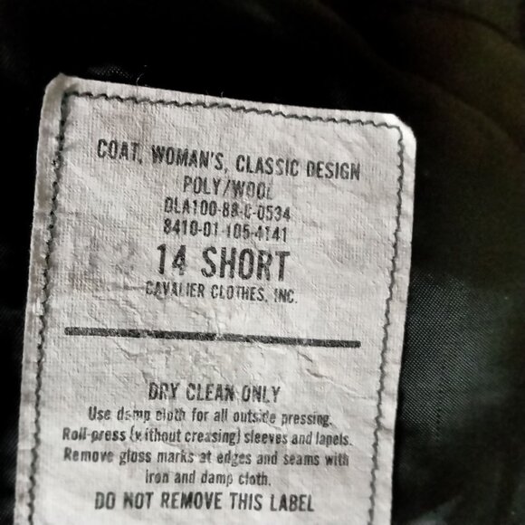 Womens Military Uniform Green Blazer Jacket 14 Vintage US Costume Cavalier - Picture 6 of 8